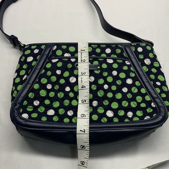 Vera Bradley Quilted Crossbody Bag Purse Navy with Polka Dots Adjustable Strap - Picture 11 of 13